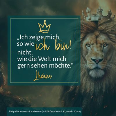 Ich zeige mich, so wie ich bin, nict wie die Welt mich gern sehen möchte.